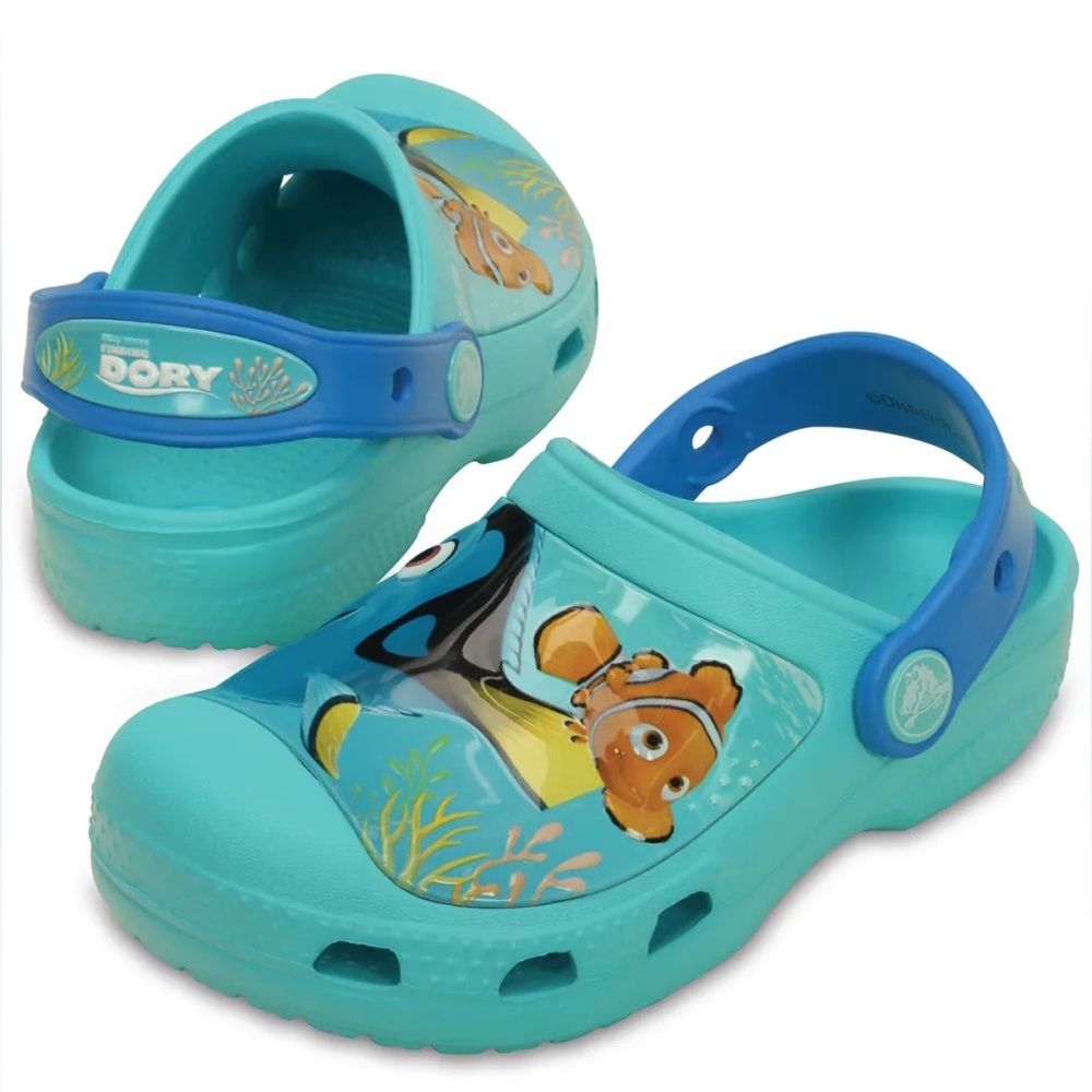 NEW RARE Crocs 202683 Classic Clog Findy Dory Pool Ocean Blue Size Kids C10/11